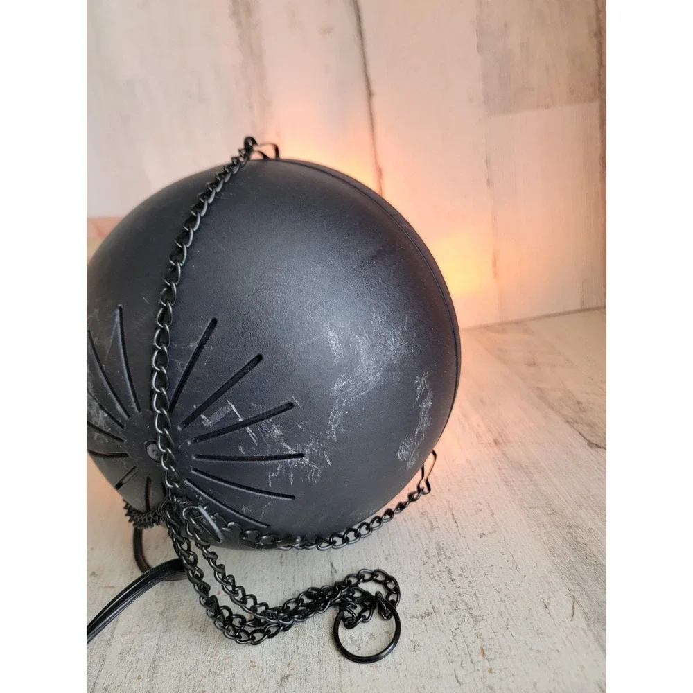 Spirit Halloween hanging‎ light up cauldron flame animated prop